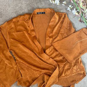 Metallic Front-Tie Blouse by Nasty Gal